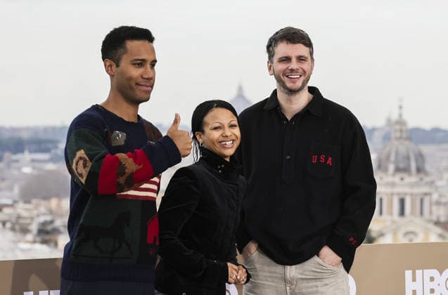 HBO Max Italy hosts photocall in Rome ROME, ITALY - JANUARY 15: (L-R) Mickey Down, Myha la and Konrad Kay attend the HBO Max Italy photocall at Hotel De La Ville on January 15, 2026 in Rome, Italy. Primo Barol Anadolu Rome Italy. Editorial use only. Please get in touch for any other usage.  Copyright: x2026xAnadoluxPrimoxBarolx