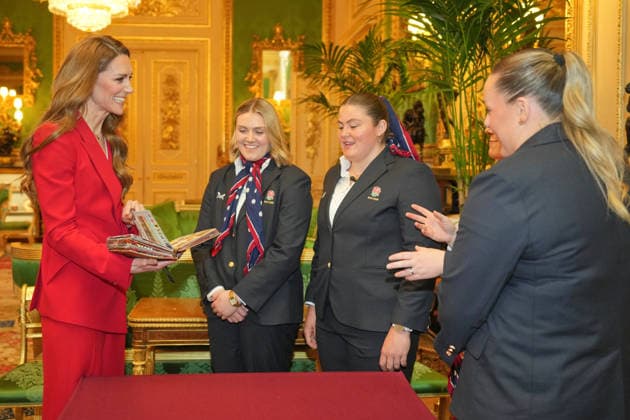 . 15 01 2026. Windsor, United Kingdom. Kate Middleton, the Princess of Wales, at a reception for the England WomenÕs Rugby Team, at Windsor Castle, United Kingdom  xPoolx xi-Imagesx IIM-26509-0007