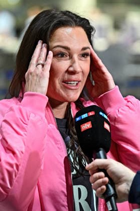 RTL Dschungelcamp 2026 Simone Ballack on the occasion of the departure of the candidates of the RTL program Ich bin ein Star holt mich hier raus to the Jungle Camp 2026 in Australia on 15 01 2026 at Frankfurt Main Airport 20260115MWI098847