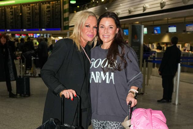 RTL Jungle Camp Frankfurt 2026 Simone Ballack Birgit Fischer Höpper at the departure for the RTL program Ich bin ein Star Holt mich hier raus Jungle Camp 2026 at Frankfurt Airport Frankfurt Frankfurt Airport Hessen