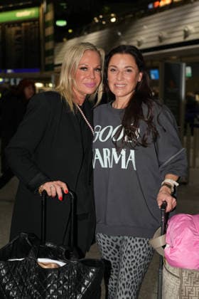 RTL Jungle Camp Frankfurt 2026 Simone Ballack Birgit Fischer Höpper at the departure for the RTL program Ich bin ein Star Holt mich hier raus Jungle Camp 2026 at Frankfurt Airport Frankfurt Frankfurt Airport Hessen