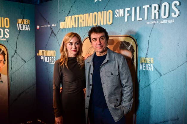 January 15, 2026, Madrid, Madrid, SPAIN: Photocall at the VIP premiere of the stage play Un Matrimonio Sin Filtros, held at Teatro Maravillas. Actors, guests, and cultural figures pose for the media during the opening night of this comedy production. In the image Marta Hazas and Javier Veiga Madrid SPAIN - ZUMAz108 20260115_znp_z108_074 Copyright: xRichardxZubelzux