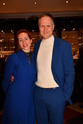 Regina Speisender and Thomas Sprekelsen Premiere Wer schießt auf Frau Hummel Comedy at the Hotel Bayerischer Hof Munich January 15, 2026