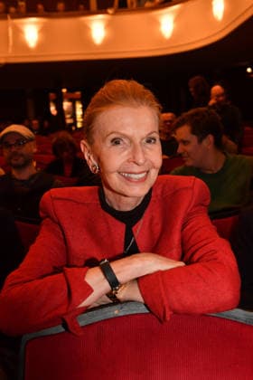 Jutta Kammann Premiere Wer schießt auf Frau Hummel Comedy at the Hotel Bayerischer Hof Munich January 15, 2026