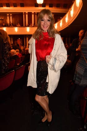 Cornelia Corba Premiere Wer schießt auf Frau Hummel Comedy at the Hotel Bayerischer Hof Munich January 15, 2026
