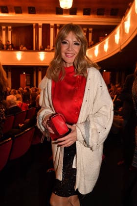 Cornelia Corba Premiere Wer schießt auf Frau Hummel Comedy at the Hotel Bayerischer Hof Munich January 15, 2026