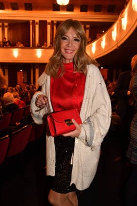 Cornelia Corba Premiere Wer schießt auf Frau Hummel Comedy at the Hotel Bayerischer Hof Munich January 15, 2026