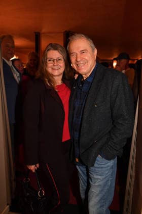 Günther Siegl with his wife Premiere Wer schießt auf Frau Hummel Comedy at the Hotel Bayerischer Hof Munich January 15, 2026