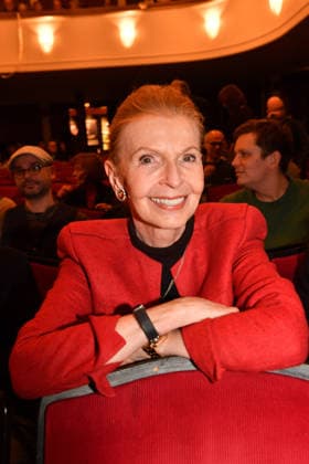 Jutta Kammann Premiere Wer schießt auf Frau Hummel Comedy at the Hotel Bayerischer Hof Munich January 15, 2026