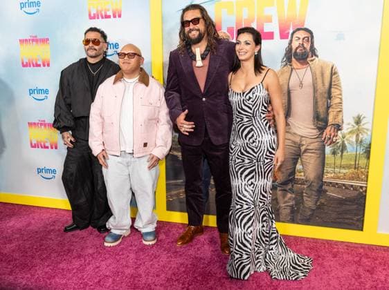 January 15, 2026, Bronx, New York, USA: Angel Manuel Soto, Jacob Batalon, Jason Momoa and Morena Baccarin attend special screening of The Wrecking Crew at Regal Times Square in New York, NY on January 15, 2026 Bronx USA - ZUMAr339 20260115_znp_r339_046 Copyright: xLevxRadinx