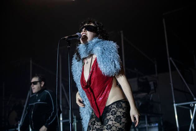 Sworn Virgins performing live at Brixton Academy, London, 15 January 2026 Sworn Virgins performing live at Brixton Academy, London, 15 January 2026 Kuntessa ,guest singer Sworn Virgins is a London-based, enigmatic electronic disco production duo known for their blend of acid, EBM, and retro disco, featuring members like, Credit:Dafydd Owen Avalon Brixton Academy, London  Copyright: xDafyddxOwenx xAvalonx 1066432901