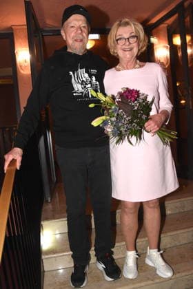 Performer Dirk Galuba, actor Saskia Vester, actress Munich 15 01 2026 Komoedie im Bayerischen Hof Premiere Wer schiesst auf Frau Hummel Photo Bernd Muenchen Muenchen