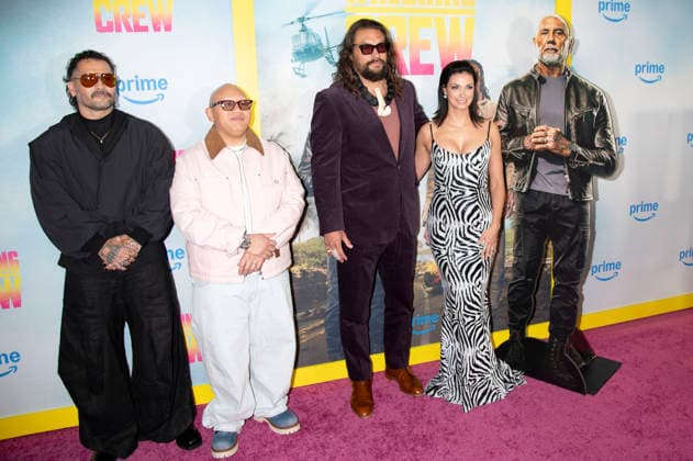 Angel Manuel Soto, Jacob Batalon, Jason Momoa and Morena Baccarin at the special screening of the Amazon Prime Video movie The Wrecking Crew at Regal Times Square New York, 15 01 2026 Foto:xB.xHinex xFuturexImagex crew_6159