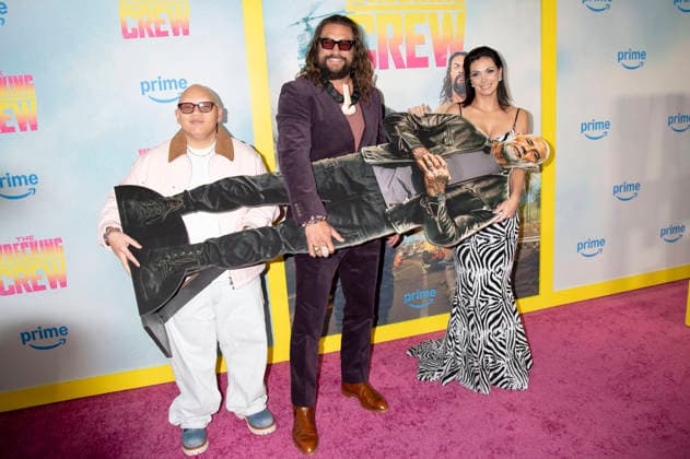 Jacob Batalon, Jason Momoa and Morena Baccarin at the special screening of the Amazon Prime Video movie The Wrecking Crew at Regal Times Square New York, 15 01 2026 Foto:xB.xHinex xFuturexImagex crew_6162