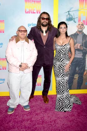 Jacob Batalon, Jason Momoa and Morena Baccarin at the special screening of the Amazon Prime Video movie The Wrecking Crew at Regal Times Square New York, 15 01 2026 Foto:xB.xHinex xFuturexImagex crew_6166