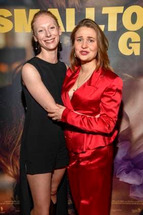 abb Dana Herfurth and Hille Norden as guests on the red carpet at the premiere of the movie SmallTown Girl at the cinema in the Kulturbrauerei on 15 01 2026 Berlin Germany