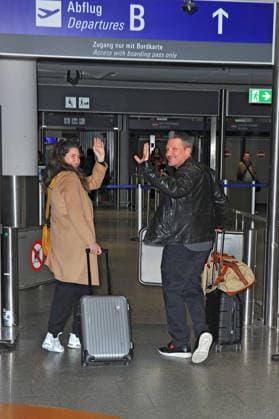 RTL Dschungelcamp 2026 Hardy Krüger junior with his wife Alice on the occasion of the departure of the candidates of the RTL program Ich bin ein Star holt mich hier raus to the Jungle Camp 2026 in Australia on 16 01 2026 at Frankfurt Main Airport 20260116MWI099958