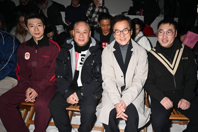 Milan, Milan Men s Fashion Week: Fall Winter 2026 - Men s Fashion, Fall Winter 2026 - Li-Ning fashion show - front row. Pictured: Ma Long, Mr. Li Ning, Jackie Chan  Copyright: xSimonaxChiocciax xipa-agency.netx xFotosickix IPA_Agency_IPA70141626