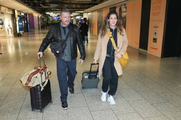 RTL Dschungelcamp Frankfurt 2026 Hardy Krüger jr and his wife Alice leaving for the RTL show Ich bin ein Star - Holt mich hier raus Dschungelcamp 2026 at Frankfurt Airport Frankfurt Airport Hessen