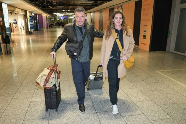 RTL Dschungelcamp Frankfurt 2026 Hardy Krüger jr and his wife Alice leaving for the RTL show Ich bin ein Star - Holt mich hier raus Dschungelcamp 2026 at Frankfurt Airport Frankfurt Airport Hessen