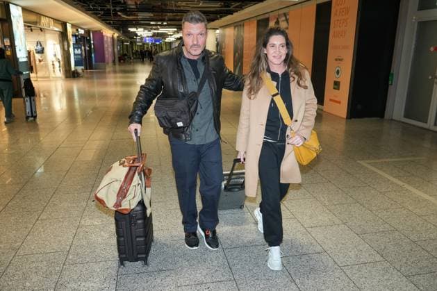 RTL Dschungelcamp Frankfurt 2026 Hardy Krüger jr and his wife Alice leaving for the RTL show Ich bin ein Star - Holt mich hier raus Dschungelcamp 2026 at Frankfurt Airport Frankfurt Airport Hessen