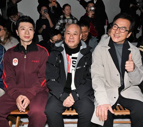 Milan,Italy Li-ning Fall 2026 Men s Fashion Show In the photo:Li-Ning,Jackie Chan,Ma Long Chinese Olympic athlete table tennis player  Copyright: xNickxZonnax xipa-agency.netx xNickxZonnax IPA_Agency_IPA70147501