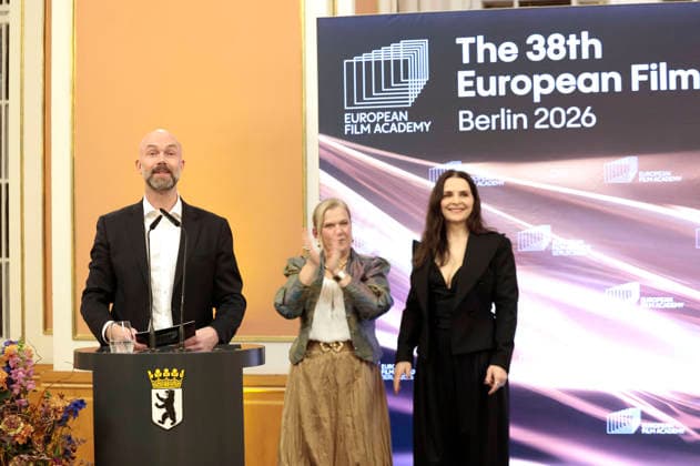 Matthijs Wouter Knol, Ada Solomon and Juliette Binoche at the Mayor s Night of the European Film Academy as part of the 38 European Film Awards in the Rotes Rathaus Berlin, 16 01 2026 Foto:xS.xGabschx xFuturexImagex mayors_6116
