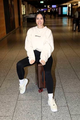 Samira Yavuz at the departure of the jungle camp candidates of the RTL reality TV show Ich bin ein Star holt mich hier raus to Australia at Frankfurt am Main Airport Frankfurt, 16 01 2026 Foto:xAgenturxWehnertx xGränzdörferx xFuturexImagex dschungelcamp_6196