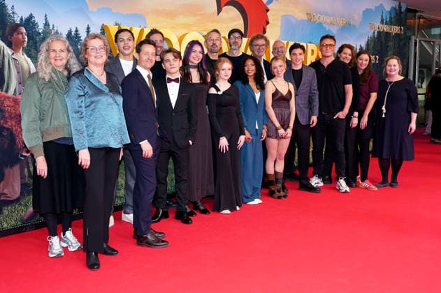 Tom Schilling, Emil Bloch, Emile Cherif, Lilli Falk, Johan von Ehrlich, Sophie Lelenta, Lara Amelie Rosa, Olivia Sinclair, Oliver Masucci and Olivia Sinclair with cast and crew at the premiere of the feature film Woodwalkers 2 at Mathäser Filmpalast Munich, 16 01 2026 Foto:xN.xKolinzx xFuturexImagex woodwalkers_6125