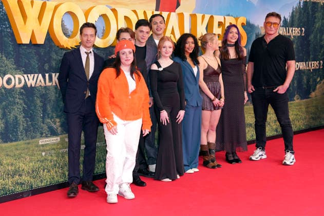 Tom Schilling, Maria Tsiftsi, Emil Bloch, Emile Cherif, Lilli Falk, Johan von Ehrlich, Sophie Lelenta, Lara Amelie Rosa, Olivia Sinclair and Oliver Masucci at the premiere of the feature film Woodwalkers 2 at Mathäser Filmpalast Munich, 16 01 2026 Foto:xN.xKolinzx xFuturexImagex woodwalkers_6135