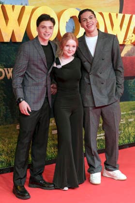 Emile Cherif, Lilli Falk and Johan von Ehrlich at the premiere of the movie Woodwalkers 2 at Mathäser Filmpalast Munich, 16 01 2026 Foto:xN.xKolinzx xFuturexImagex woodwalkers_6175