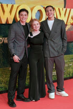 Emile Cherif, Lilli Falk and Johan von Ehrlich at the premiere of the movie Woodwalkers 2 at Mathäser Filmpalast Munich, 16 01 2026 Foto:xN.xKolinzx xFuturexImagex woodwalkers_6177
