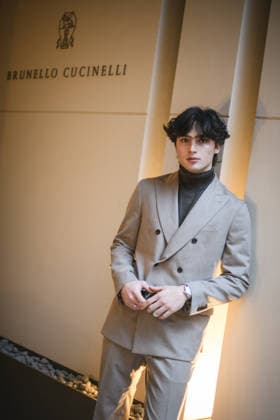 Milan Fashion Week - Men F W 2026-27 Brunello Cucinelli Presentation People Milan, Italy Mattia Basso Milan Fashion Week - Men F W 2026-27 Brunello Cucinelli Presentation People Milan, Italy 16th January 2026 SGPItalia id 134347_001 Not Exclusive  Copyright: xLorenzoxBaroncelli SGPx