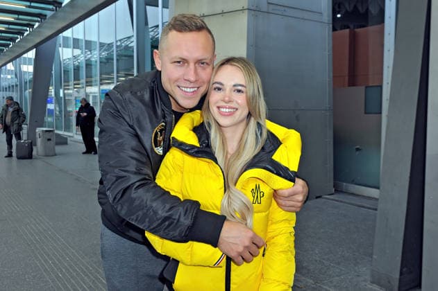 RTL Dschungelcamp 2026 Patrick Romer and Annelie Henze on the occasion of the departure of the candidates of the RTL program Ich bin ein Star holt mich hier raus to the Jungle Camp 2026 in Australia on 17 01 2026 at Frankfurt Main Airport 20260117MWI101409