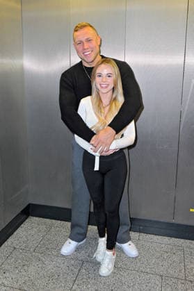 RTL Dschungelcamp 2026 Patrick Romer and Annelie Henze on the occasion of the departure of the candidates of the RTL program Ich bin ein Star holt mich hier raus to the Jungle Camp 2026 in Australia on 17 01 2026 at Frankfurt Main Airport 20260117MWI101422