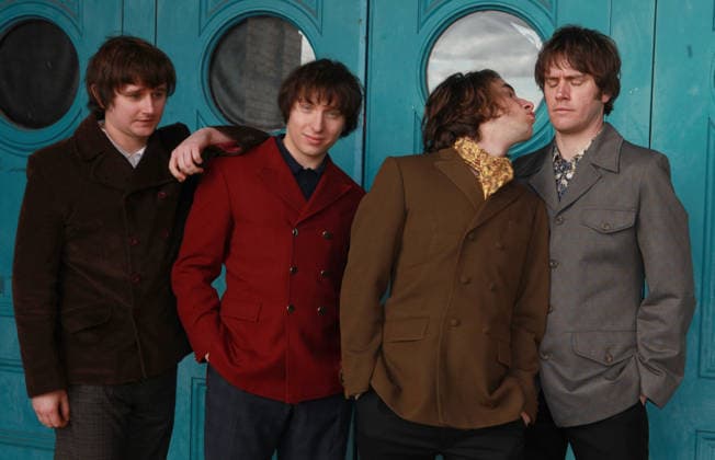 Sunny Afternoon musical London, UK. Photocall for the cast of The Kinks inspired musical Sunny Afternoon. The show is about the rise of the north London music group The Kinks in the 1960s. They were considered part of the elite British music scene and rivals to The Beatles and The Rolling Stones at the time. L-R: Harry Curley (Peter Quaife), Zakarie Stokes (Mick Avory), Oliver Hoare ( Dave Davies) and Danny Horn (Ray Davies). The show has been on tour around the UK. They™re in London to 31st January 2026, Alexandra Palace. 16th January 2026. LMK11-S170126-001 Steve Bealing Landmark Media 