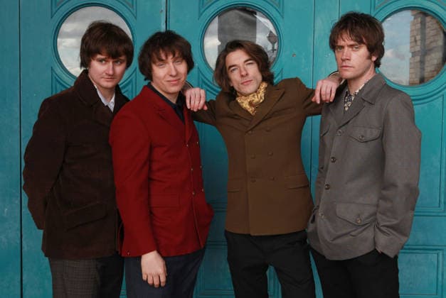 Sunny Afternoon musical London, UK. Photocall for the cast of The Kinks inspired musical Sunny Afternoon. The show is about the rise of the north London music group The Kinks in the 1960s. They were considered part of the elite British music scene and rivals to The Beatles and The Rolling Stones at the time. L-R: Harry Curley (Peter Quaife), Zakarie Stokes (Mick Avory), Oliver Hoare ( Dave Davies) and Danny Horn (Ray Davies). The show has been on tour around the UK. They™re in London to 31st January 2026, Alexandra Palace. 16th January 2026. LMK11-S170126-001 Steve Bealing Landmark Media 