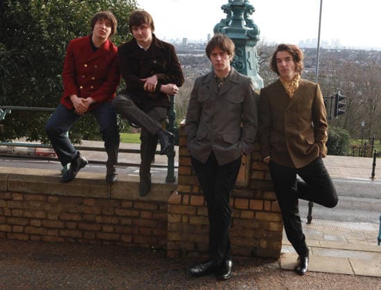 Sunny Afternoon musical London, UK. Photocall for the cast of The Kinks inspired musical Sunny Afternoon. The show is about the rise of the north London music group The Kinks in the 1960s. They were considered part of the elite British music scene and rivals to The Beatles and The Rolling Stones at the time. L-R: Zakarie Stokes (Mick Avory), Harry Curley (Peter Quaife), Danny Horn (Ray Davies) and Oliver Hoare ( Dave Davies). The show has been on tour around the UK. They™re in London to 31st January 2026, Alexandra Palace. 16th January 2026. LMK11-S170126-001 Steve Bealing Landmark Media 
