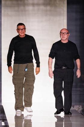 News - Dolce & Gabbana - Runway - Milan Fashion Week - Menswear Fall Winter 2026-2027 Stefano Gabbana and Domenico Dolce acknowledge the audience s applause during the Dolce &amp; Gabbana Men s Fall Winter 2026 2027 fashion show at Milan Fashion Week, January 17, 2026, in Milan, Italy. Photo: Cinzia Camela. Milan Metropol Italy Copyright: xCinziaxCamelax xLiveMediax LPN_2242146
