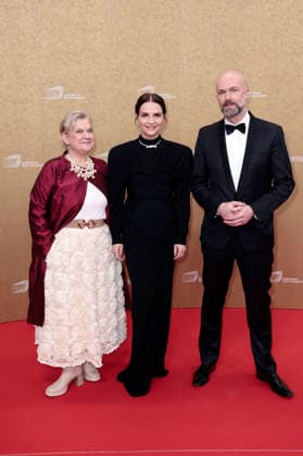 Ada Solomon, Juliette Binoche and Matthijs Wouter Knol at the presentation of the 38 European Film Awards 2026 at the Haus der Kulturen der Welt Berlin, 17 01 2026 Foto:xS.xGabschx xFuturexImagex efa_6108