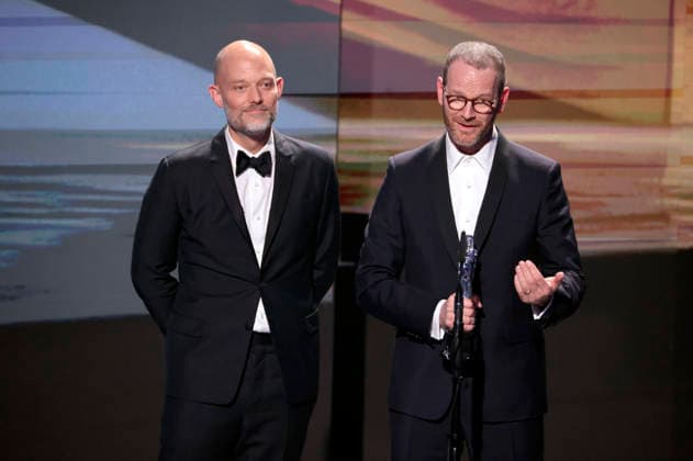 Eskil Vogt and Joachim Trier at the presentation of the 38 European Film Awards 2026 at the Haus der Kulturen der Welt Berlin, 17 01 2026 Foto:xS.xGabschx xFuturexImagex efa_6317