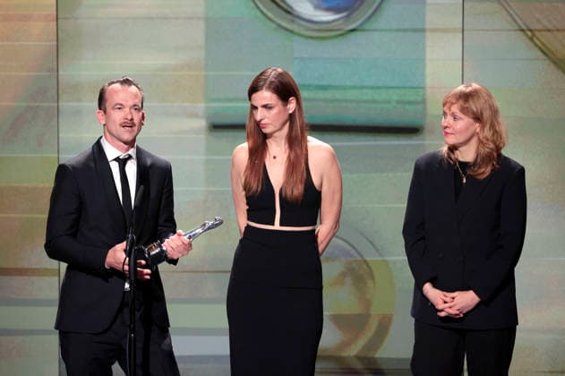 Jonas Dornbach, Janine Jackowski and Maren Ade at the presentation of the 38 European Film Awards 2026 at the Haus der Kulturen der Welt Berlin, 17 01 2026 Foto:xS.xGabschx xFuturexImagex efa_6324