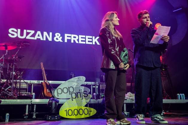GRONINGEN Susan and Freek accept the 2026 Pop Prize on the final day of Eurosonic Noorderslag (ESNS). The prize is awarded annually to a band or artist who has made a significant impact on Dutch pop music in the past year. PAUL BERGEN ANP netherlands out - belgium out  Copyright: xx x547808355x originalFilename: 547808355.jpg
