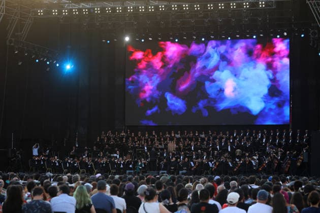 Santiago January 17, 2026 In the National Stadium, the National Symphony Orchestra of Chile and the Symphonic Choir of the University of Chile present the concert, Carmina Burana Jonnathan Oyarzun Aton Chile, Santiago Chile Aton 1118927  Copyright: JONNATHANxOYARZUN ATONxCHILE