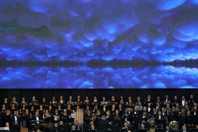 Santiago January 17, 2026 At the National Stadium, the National Symphony Orchestra of Chile and the Symphonic Choir of the University of Chile present the concert, Carmina Burana Jonnathan Oyarzun Aton Chile, Santiago Chile Aton Chile Aton 1118938  Copyright: JONNATHANxOYARZUN ATONxCHILE