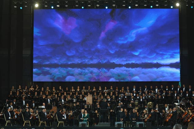 Santiago January 17, 2026 At the National Stadium, the National Symphony Orchestra of Chile and the Symphonic Choir of the University of Chile present the concert, Carmina Burana Jonnathan Oyarzun Aton Chile, Santiago Chile Aton Chile 1118939  Copyright: JONNATHANxOYARZUN ATONxCHILE