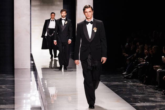 News - Dolce & Gabbana - Runway - Milan Fashion Week - Menswear Fall Winter 2026-2027 A model walks the runway during the Dolce &amp; Gabbana Fall Winter 2026 2027 menswear show at Milan Men s Fashion Week, on January 17, 2026, in Milan, Italy. Photo by Cinzia Camela. Milan Metropol Italy Copyright: xCinziaxCamelax xLiveMediax LPN_2243756