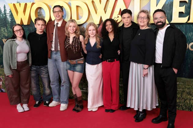 Emil Bloch, Johan von Ehrlich, Lara Amelie Rosa, Lilli Falk, Sophie Lelenta, Emile Cherif and Katja Brandis with team at the premiere of the movie Woodwalkers 2 at Cinedom Cologne, 17 01 2026 Foto:xR.xSchmiegeltx xFuturexImagex woodwalkers_6003