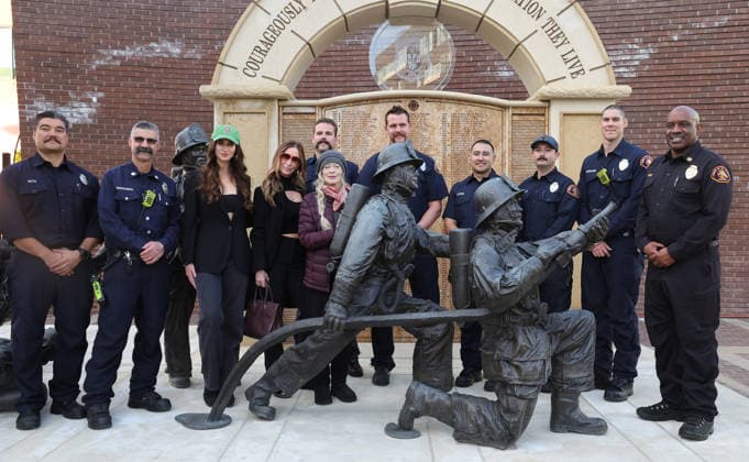 17 January 2026 - Los Angeles, California -Frances Fisher, Firemen from Hollywood Division. The Brave and the Rescued Honoring LA Fire Department First Responders held at The LA City Fire Museum l in Los Angeles. Los Angeles USA - ZUMAa123 20260117_zaa_a123_078 Copyright: xADx