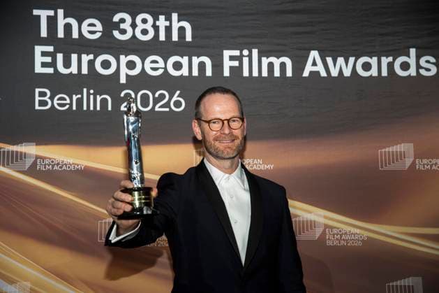 abb Joachim Trier Director Winner Award Winner with Film Award on the red carpet at the Gala of the European Film Awards 2026 European Film Awards 2026 at Haus der Kulturen der Welt on 17 01 2026 in Berlin Berlin Germany